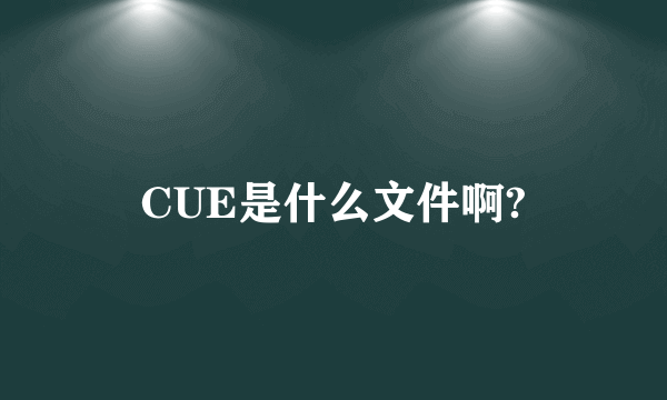 CUE是什么文件啊?