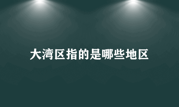 大湾区指的是哪些地区