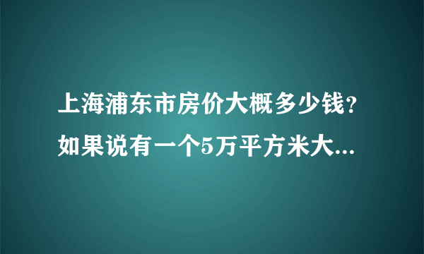 上海浦东市房价大概多少钱？如果说有一个5万平方米大，一共有12层楼的房子要买大概多少钱？