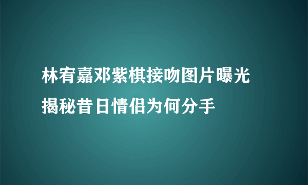 林宥嘉邓紫棋接吻图片曝光 揭秘昔日情侣为何分手