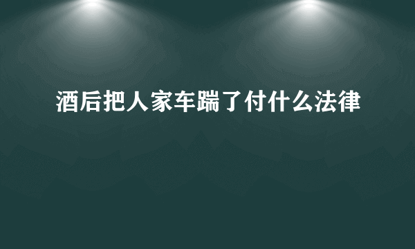 酒后把人家车踹了付什么法律