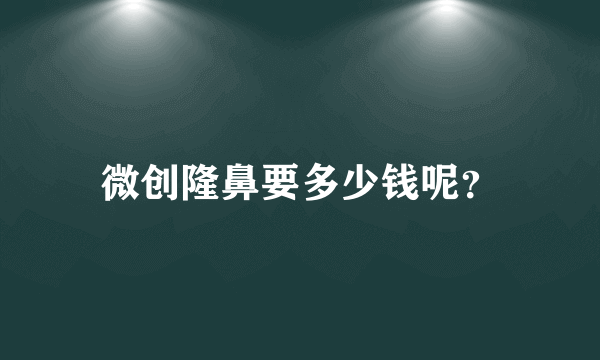 微创隆鼻要多少钱呢？