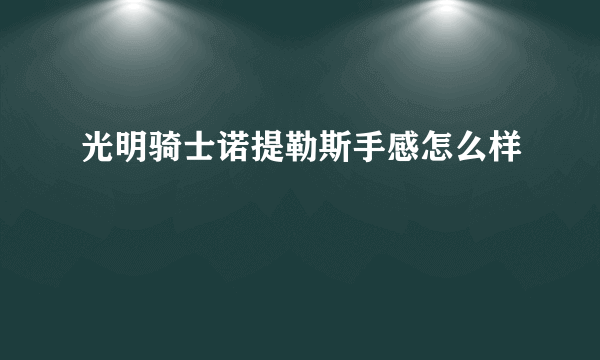 光明骑士诺提勒斯手感怎么样