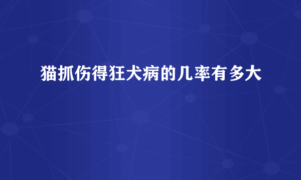 猫抓伤得狂犬病的几率有多大