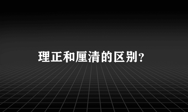 理正和厘清的区别？