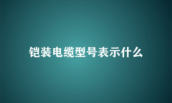 铠装电缆型号表示什么