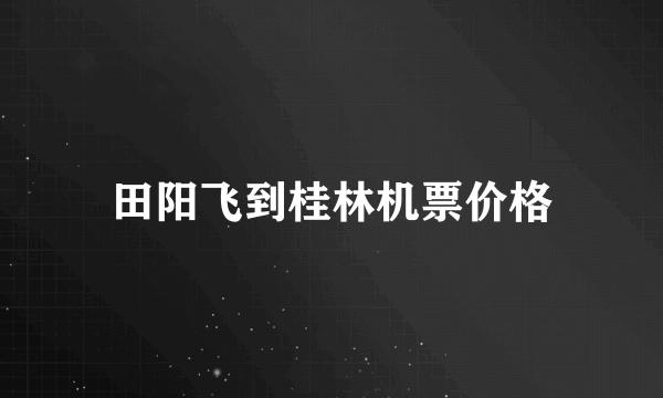 田阳飞到桂林机票价格