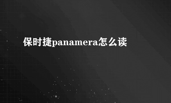 保时捷panamera怎么读