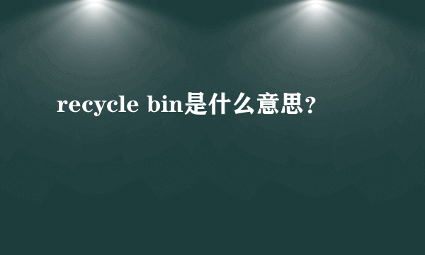 recycle bin是什么意思？