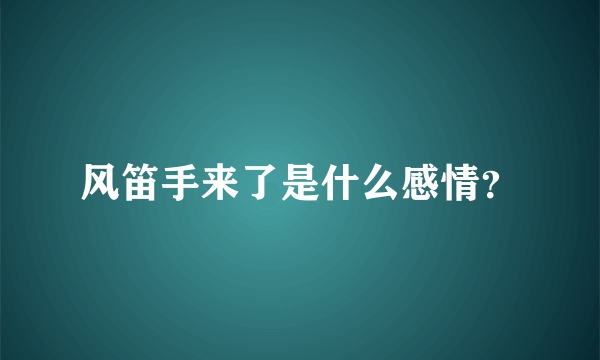 风笛手来了是什么感情？