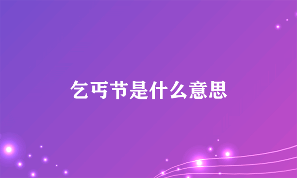 乞丐节是什么意思