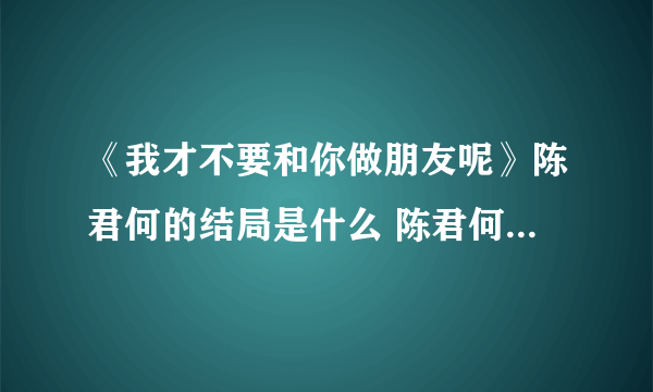 《我才不要和你做朋友呢》陈君何的结局是什么 陈君何最后和谁在一起了