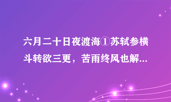 六月二十日夜渡海①苏轼参横斗转欲三更，苦雨终风也解晴。云散月明谁点缀？天容海色本澄清。空余鲁叟乘桴②意，粗识轩辕奏乐声③。九死南荒吾不恨，兹游奇绝冠平生。注：①本诗是苏轼被贬儋州，后遇赦自海南岛返回途中所作。②鲁叟：指孔子。乘桴：乘木筏子。《论语·公冶长》：“道不行，乘桴浮于海。”③轩辕，即黄帝。《庄子·天运》中说，黄帝在洞庭湖边演奏《咸池》乐曲，这是与天地造化合一的音乐。本诗塑造了怎样的诗人形象？请结合诗歌内容简要分析。