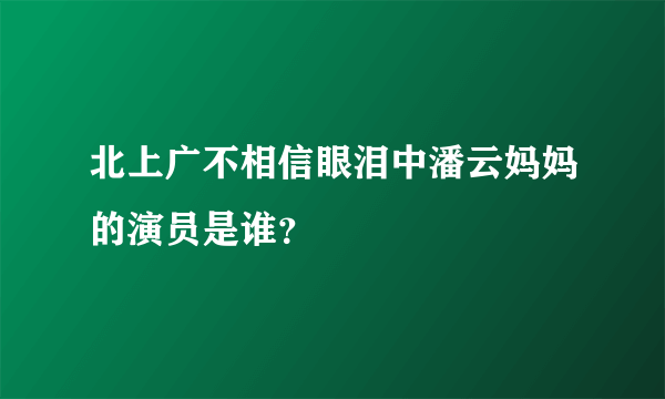 北上广不相信眼泪中潘云妈妈的演员是谁？