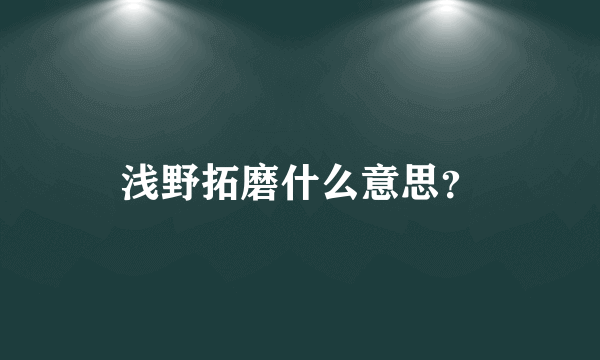 浅野拓磨什么意思？