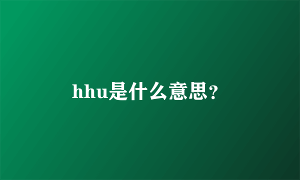 hhu是什么意思？