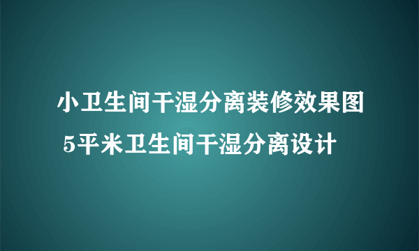 小卫生间干湿分离装修效果图 5平米卫生间干湿分离设计