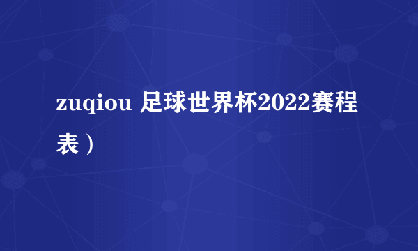 zuqiou 足球世界杯2022赛程表）