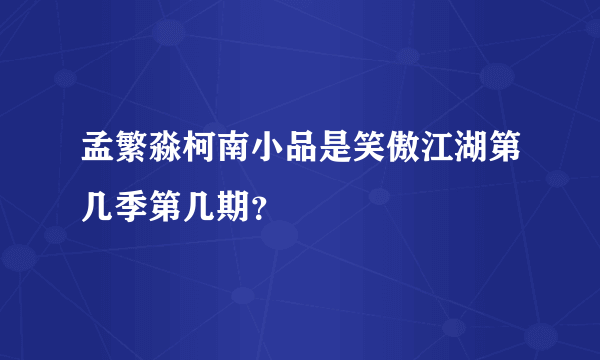 孟繁淼柯南小品是笑傲江湖第几季第几期？