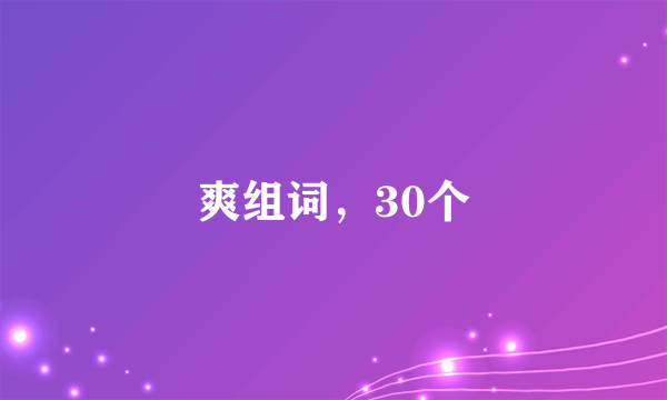 爽组词，30个