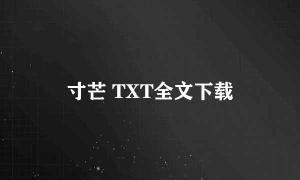 寸芒 TXT全文下载