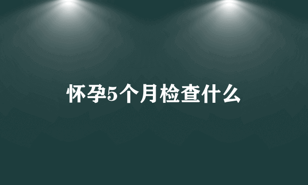 怀孕5个月检查什么