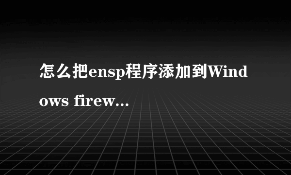 怎么把ensp程序添加到Windows firewall上