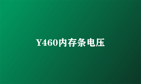 Y460内存条电压