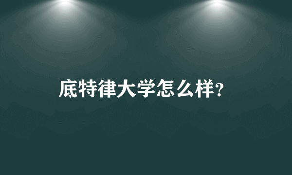 底特律大学怎么样？