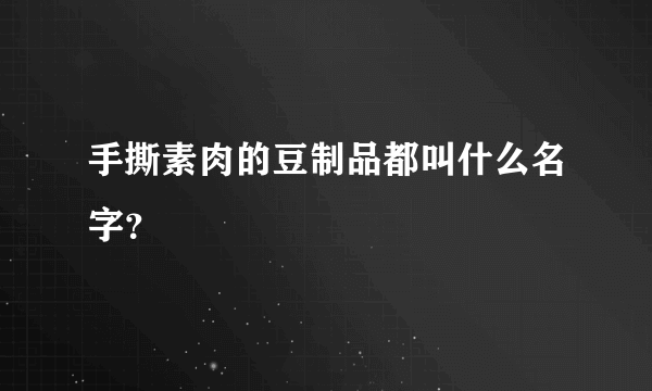 手撕素肉的豆制品都叫什么名字？