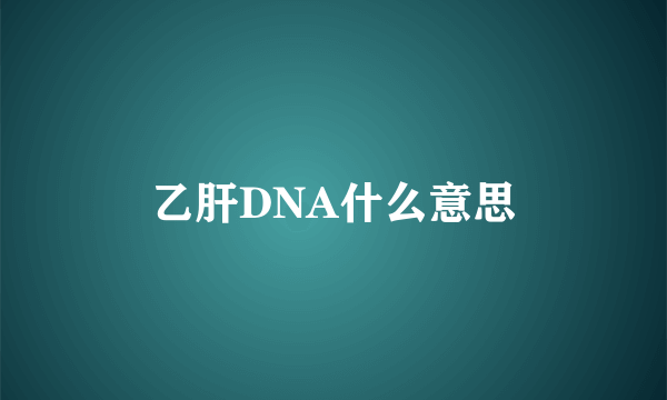 乙肝DNA什么意思