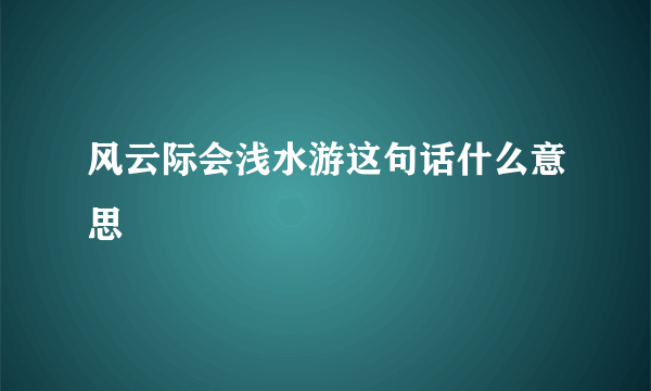 风云际会浅水游这句话什么意思