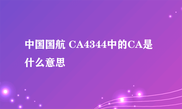 中国国航 CA4344中的CA是什么意思