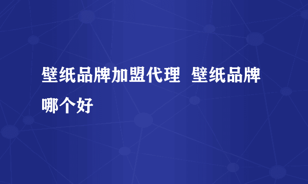 壁纸品牌加盟代理  壁纸品牌哪个好