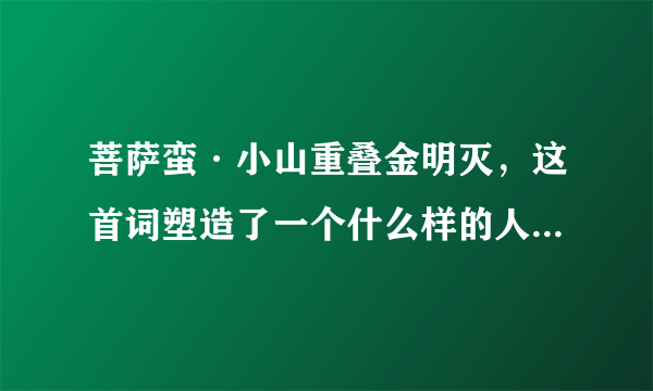 菩萨蛮·小山重叠金明灭，这首词塑造了一个什么样的人物形象？