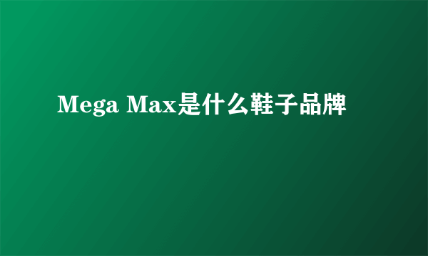 Mega Max是什么鞋子品牌