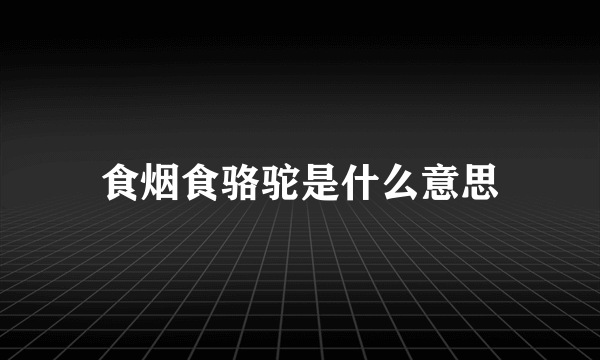 食烟食骆驼是什么意思