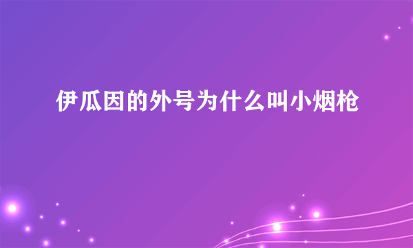 伊瓜因的外号为什么叫小烟枪