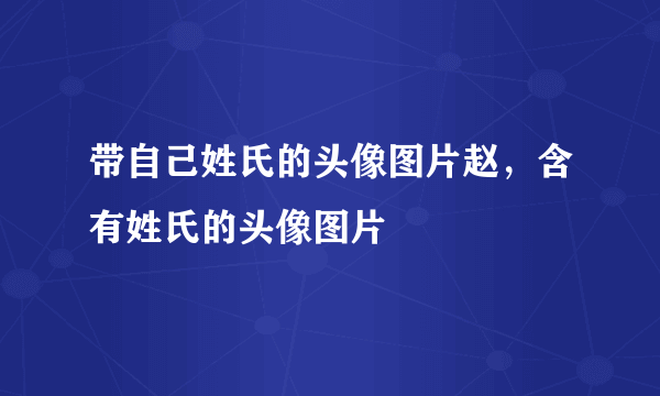 带自己姓氏的头像图片赵，含有姓氏的头像图片