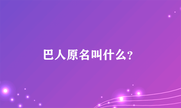 巴人原名叫什么？