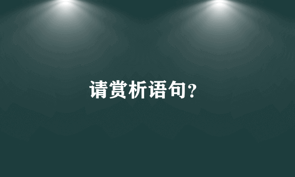 请赏析语句？