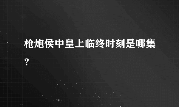 枪炮侯中皇上临终时刻是哪集？