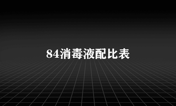 84消毒液配比表