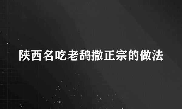 陕西名吃老鸹撒正宗的做法