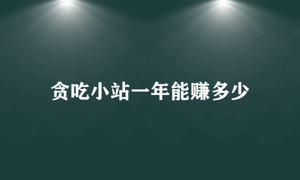 贪吃小站一年能赚多少