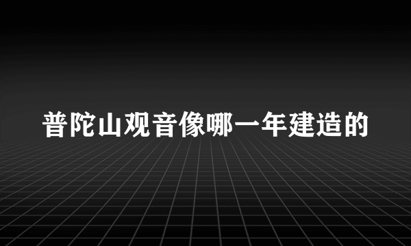 普陀山观音像哪一年建造的