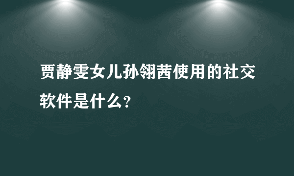 贾静雯女儿孙翎茜使用的社交软件是什么？