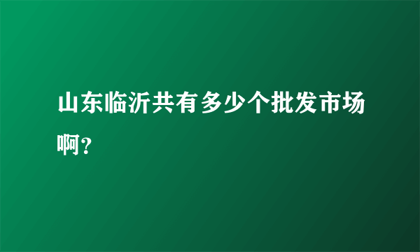 山东临沂共有多少个批发市场啊？