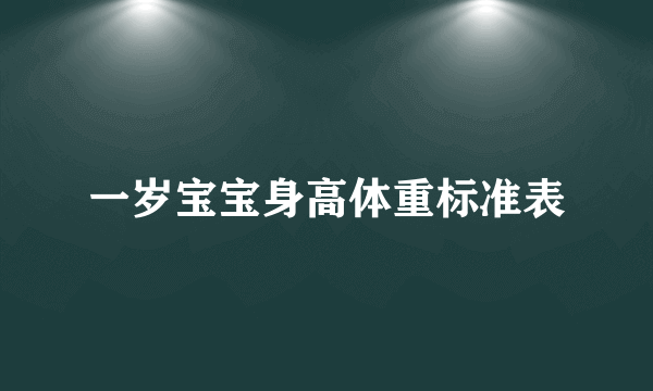 一岁宝宝身高体重标准表