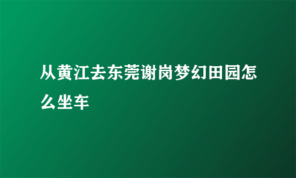 从黄江去东莞谢岗梦幻田园怎么坐车